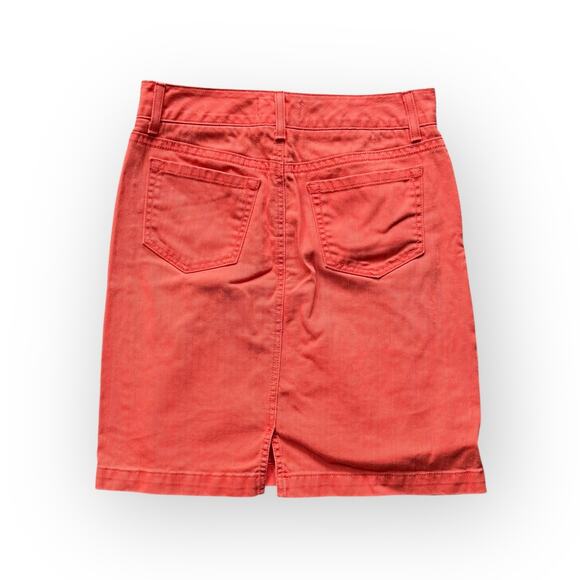 L.L. Bean Women's Orange Favorite Fit Straight Denim Pencil Skirt Size 6 - Picture 2 of 12